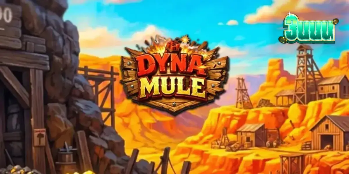 Dyna Mule slot machine interface featuring mining theme